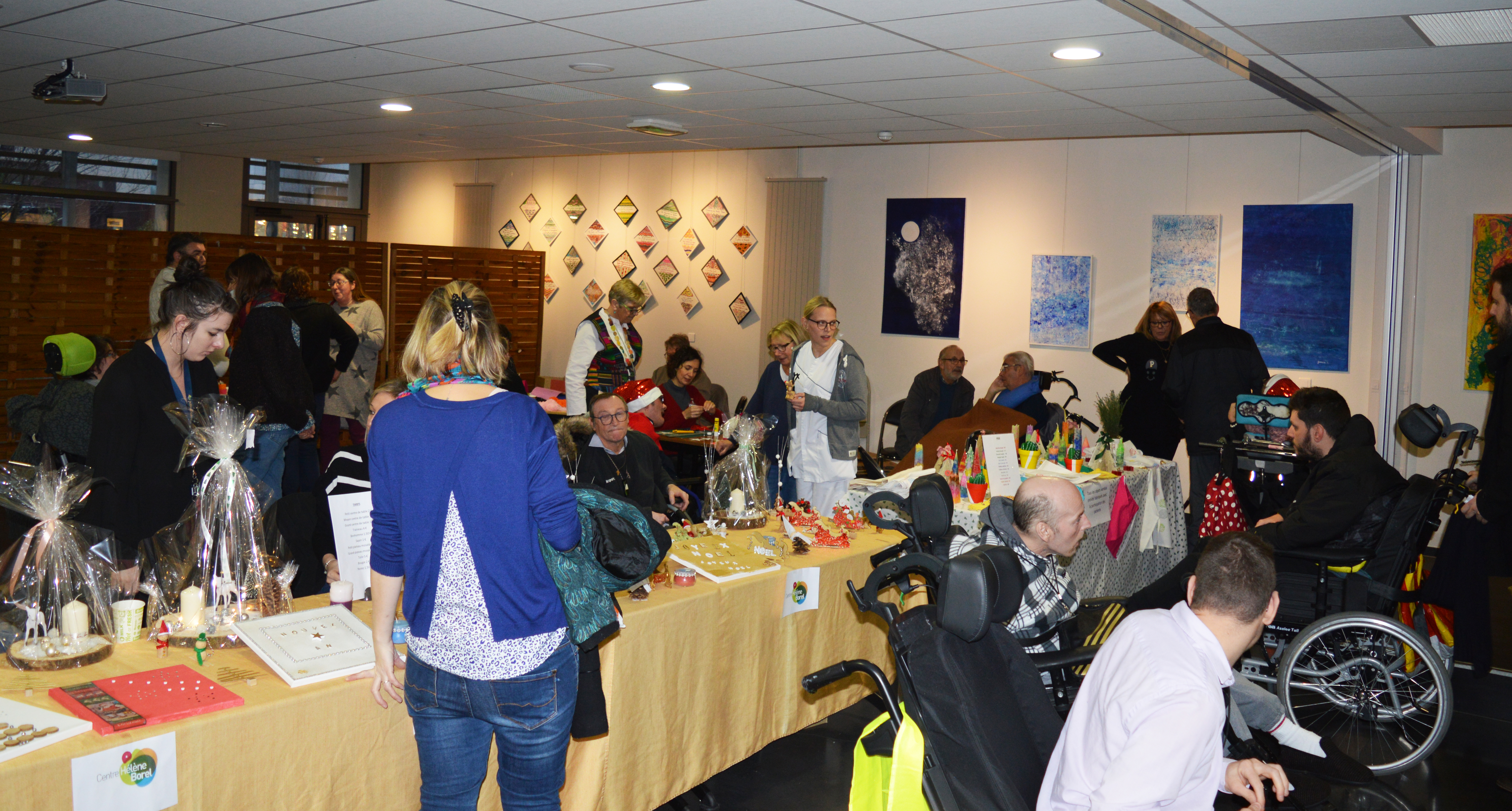 Des stands lors de la fête de Noël